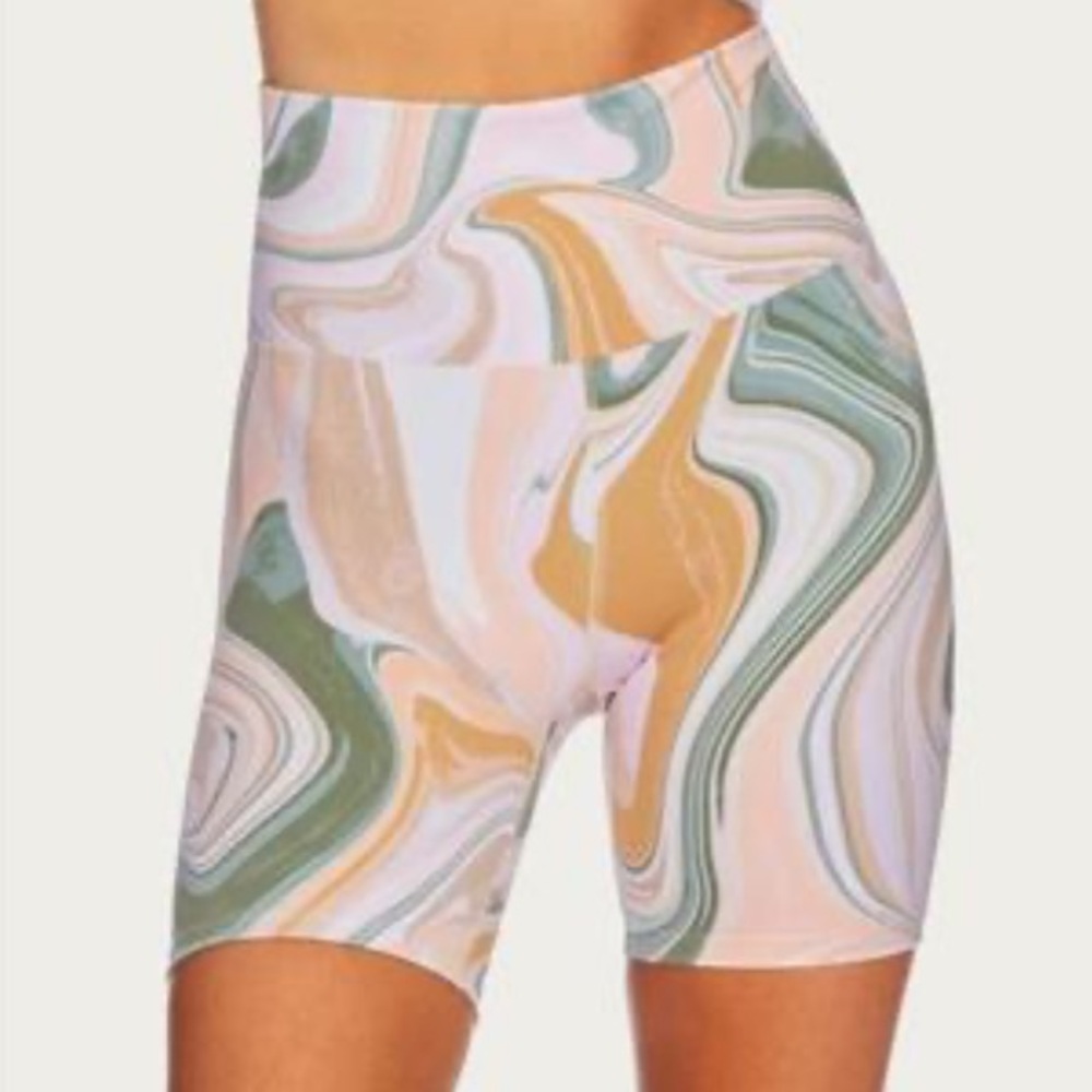 Beach Riot Marble Swirl Bike Shorts